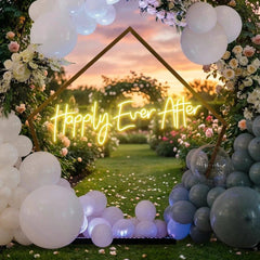 Neon Sign Wedding Backdrop, Happily Even After Led Neon Sign Light, Wedding decoration