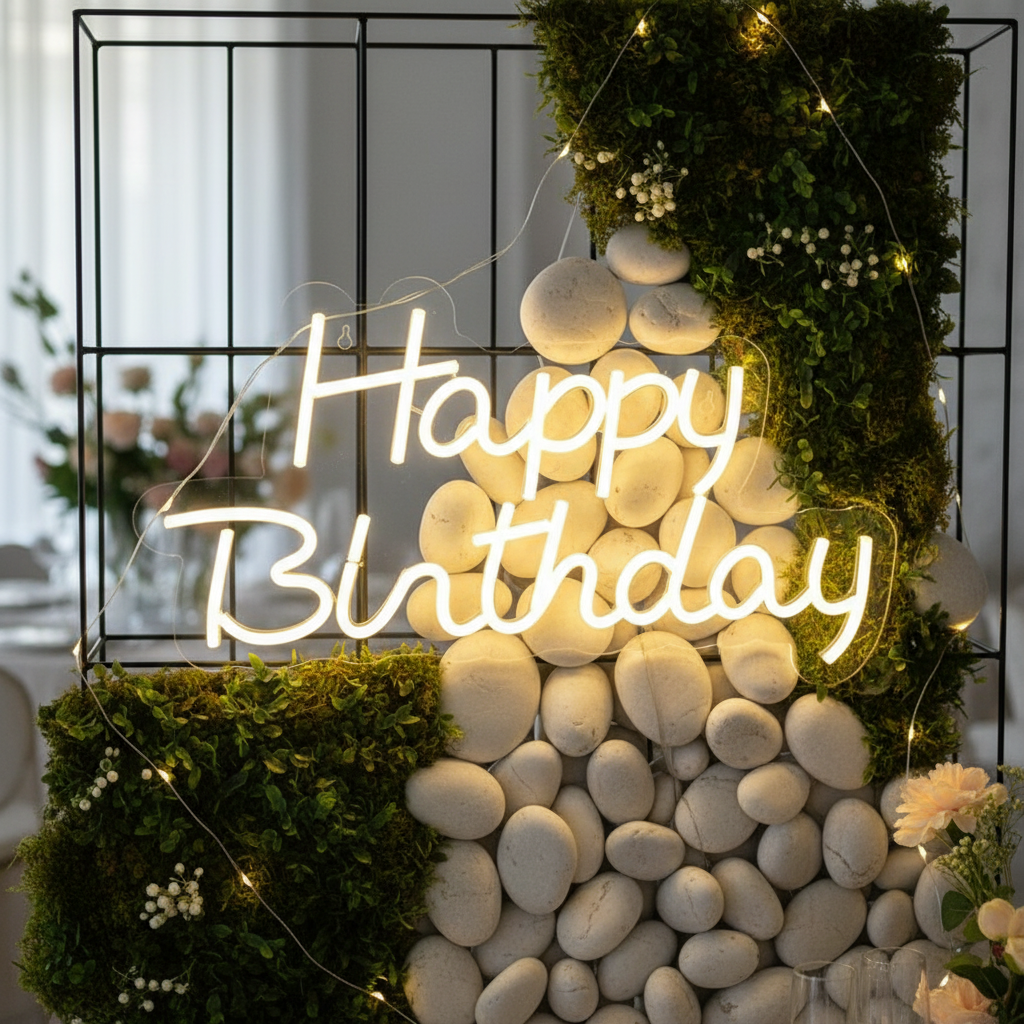 Happy Birthday Neon Signs for Party Decor
