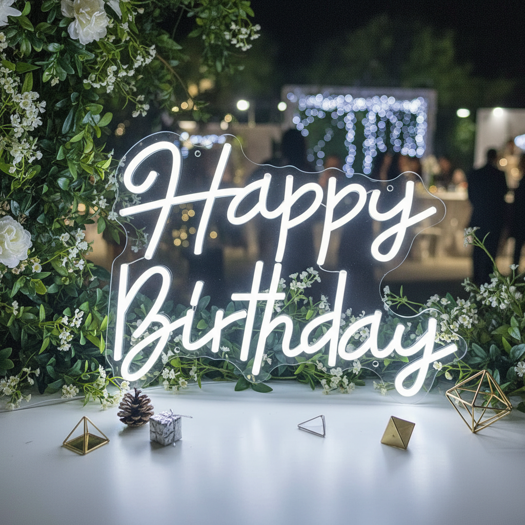 Happy Birthday Neon Sign for Party Decor