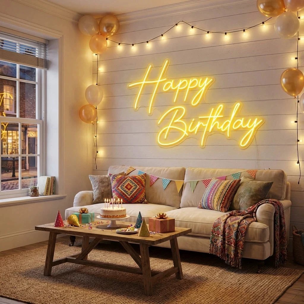Happy Birthday Led Neon Sign Light
