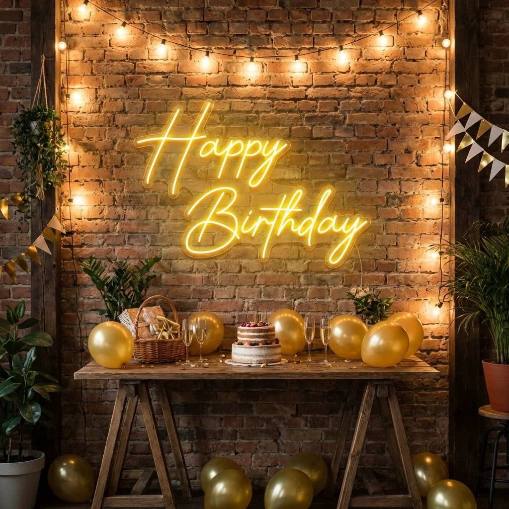 Happy Birthday Led Neon Sign Light
