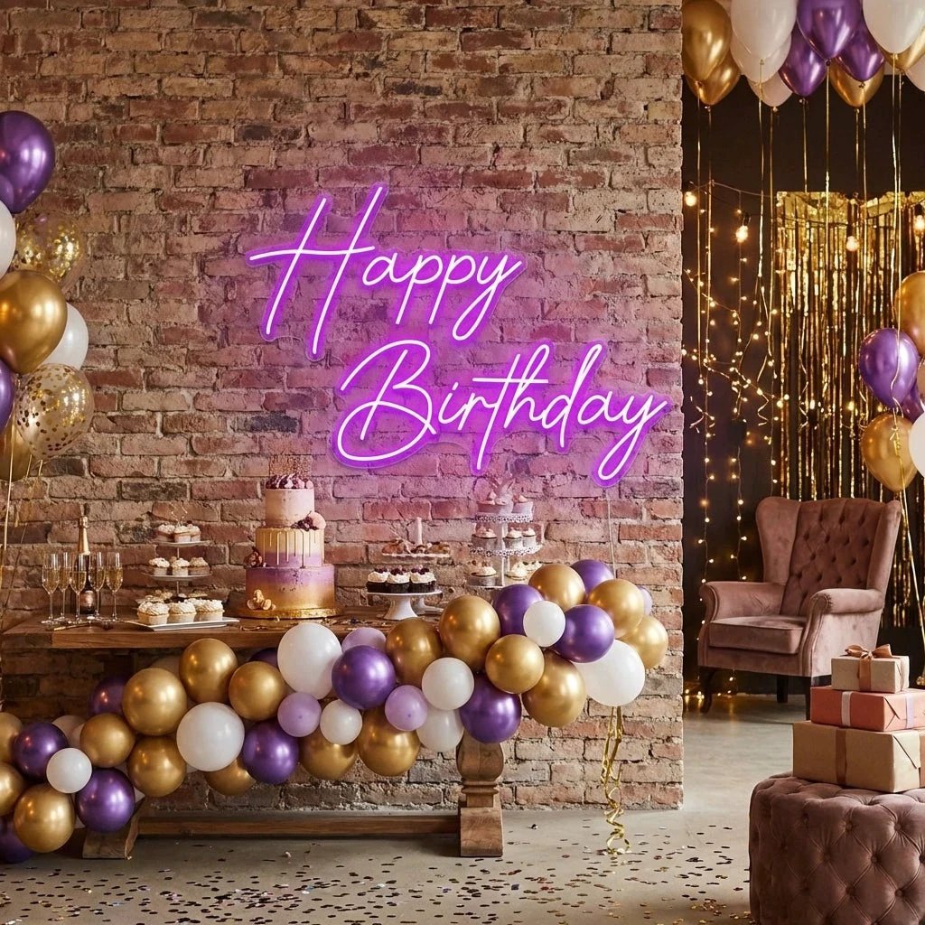 Happy Birthday Led Neon Sign Light