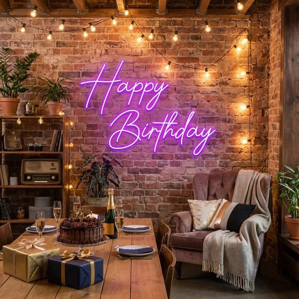 Happy Birthday Led Neon Sign Light