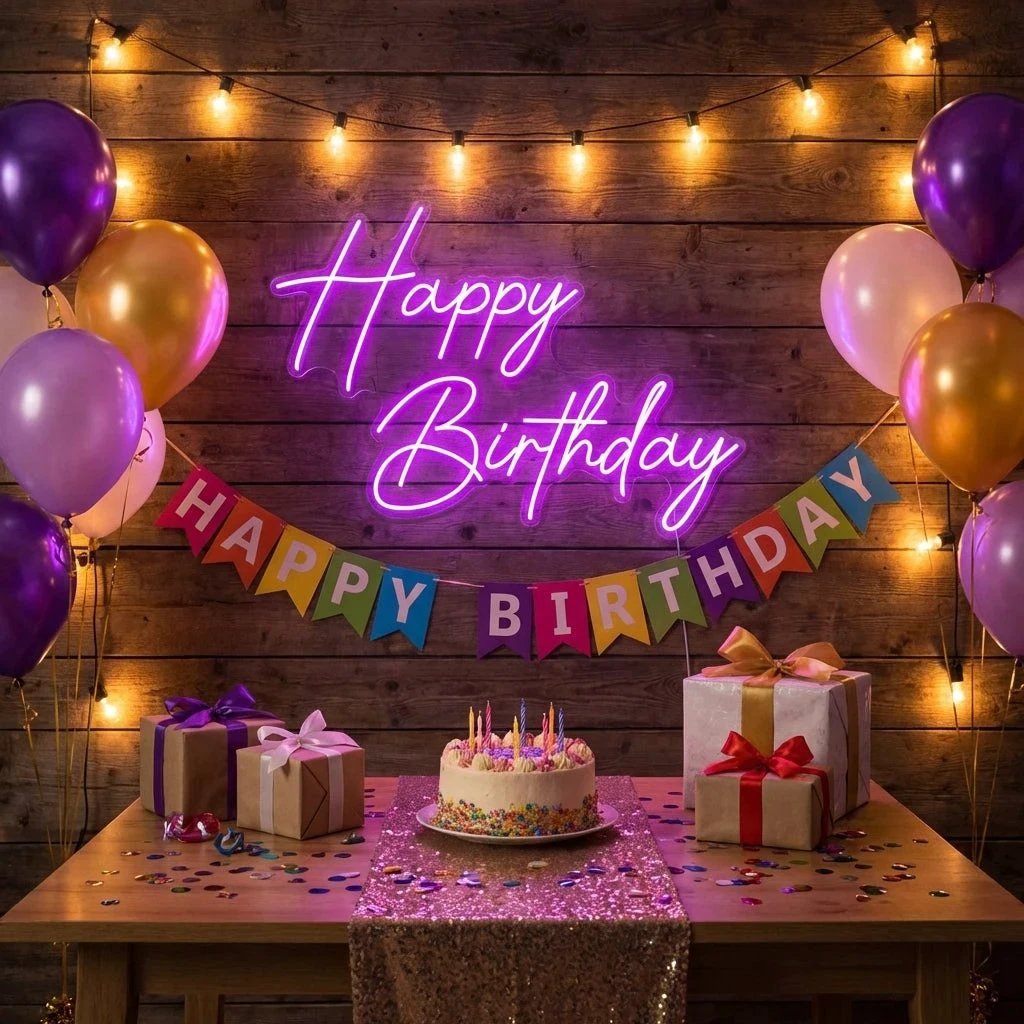Happy Birthday Led Neon Sign Light