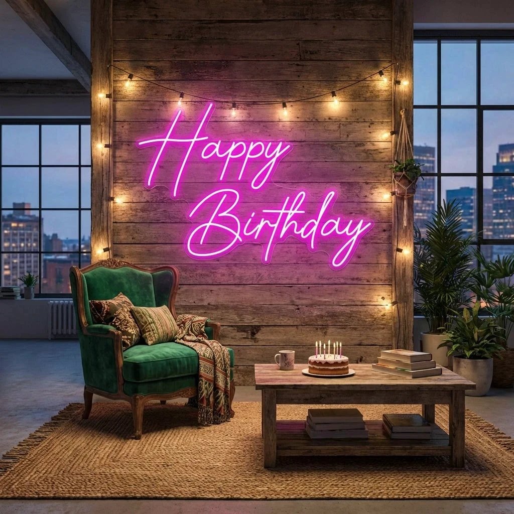Happy Birthday Led Neon Sign Light