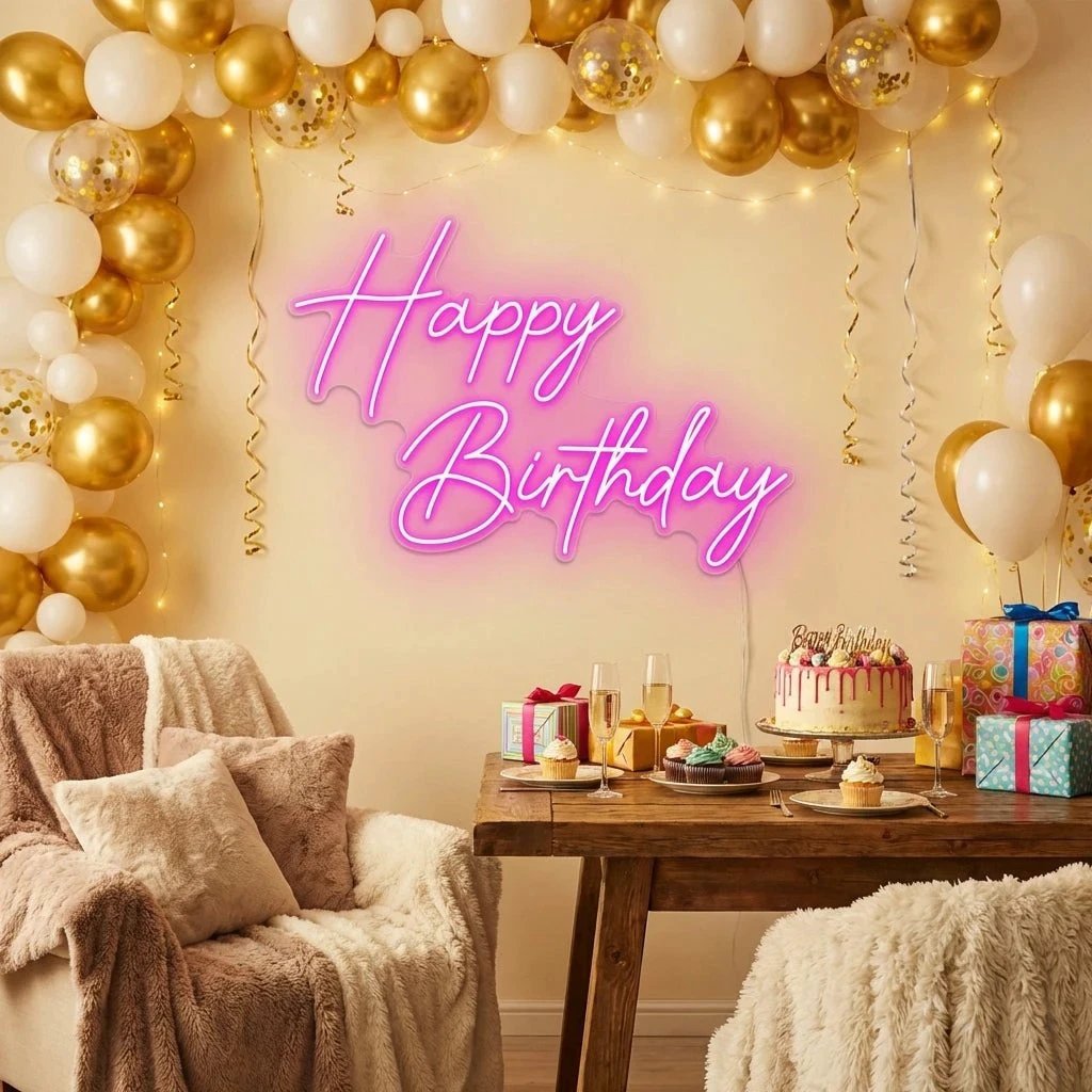 Happy Birthday Led Neon Sign Light