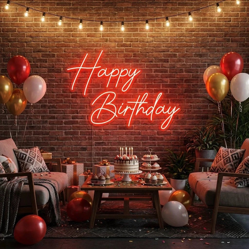 Happy Birthday Led Neon Sign Light