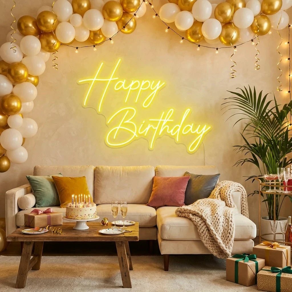 Happy Birthday Led Neon Sign Light
