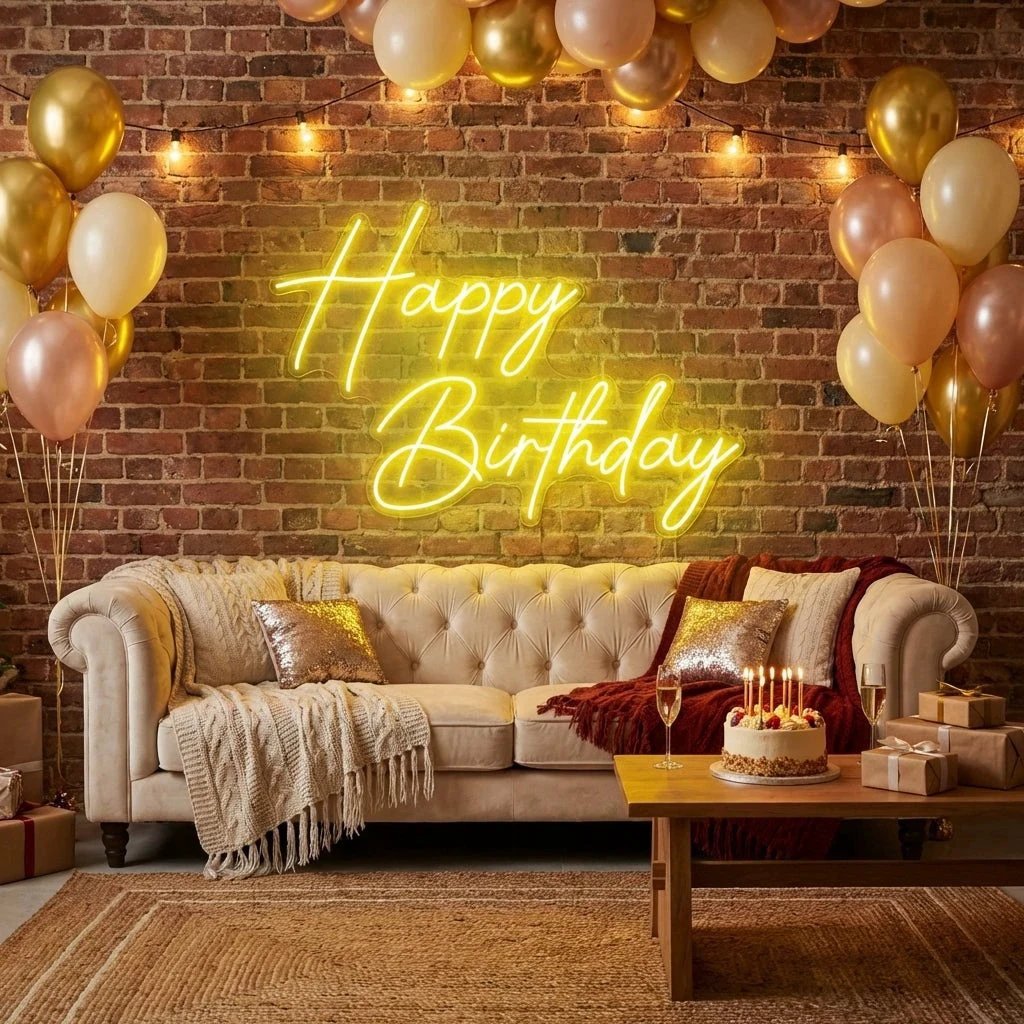 Happy Birthday Led Neon Sign Light