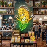 Happy Corn LED Neon Sign Light Pop Art