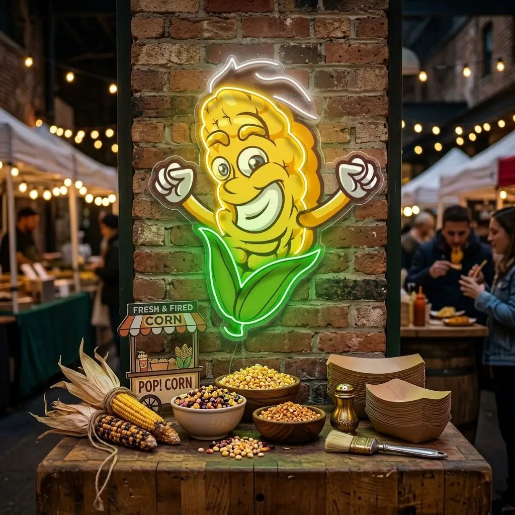 Happy Corn LED Neon Sign Light Pop Art