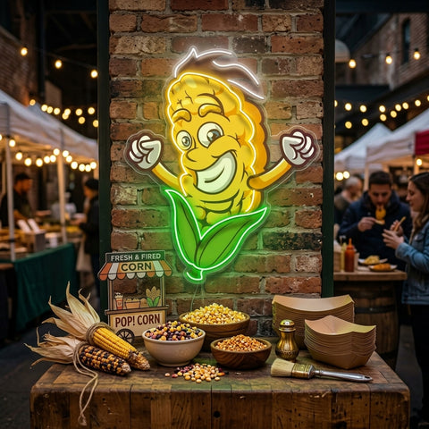 Happy Corn LED Neon Sign Light Pop Art
