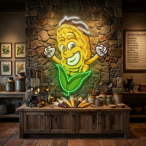 Happy Corn LED Neon Sign Light Pop Art