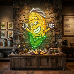 Happy Corn LED Neon Sign Light Pop Art