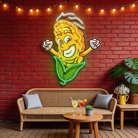Happy Corn LED Neon Sign Light Pop Art