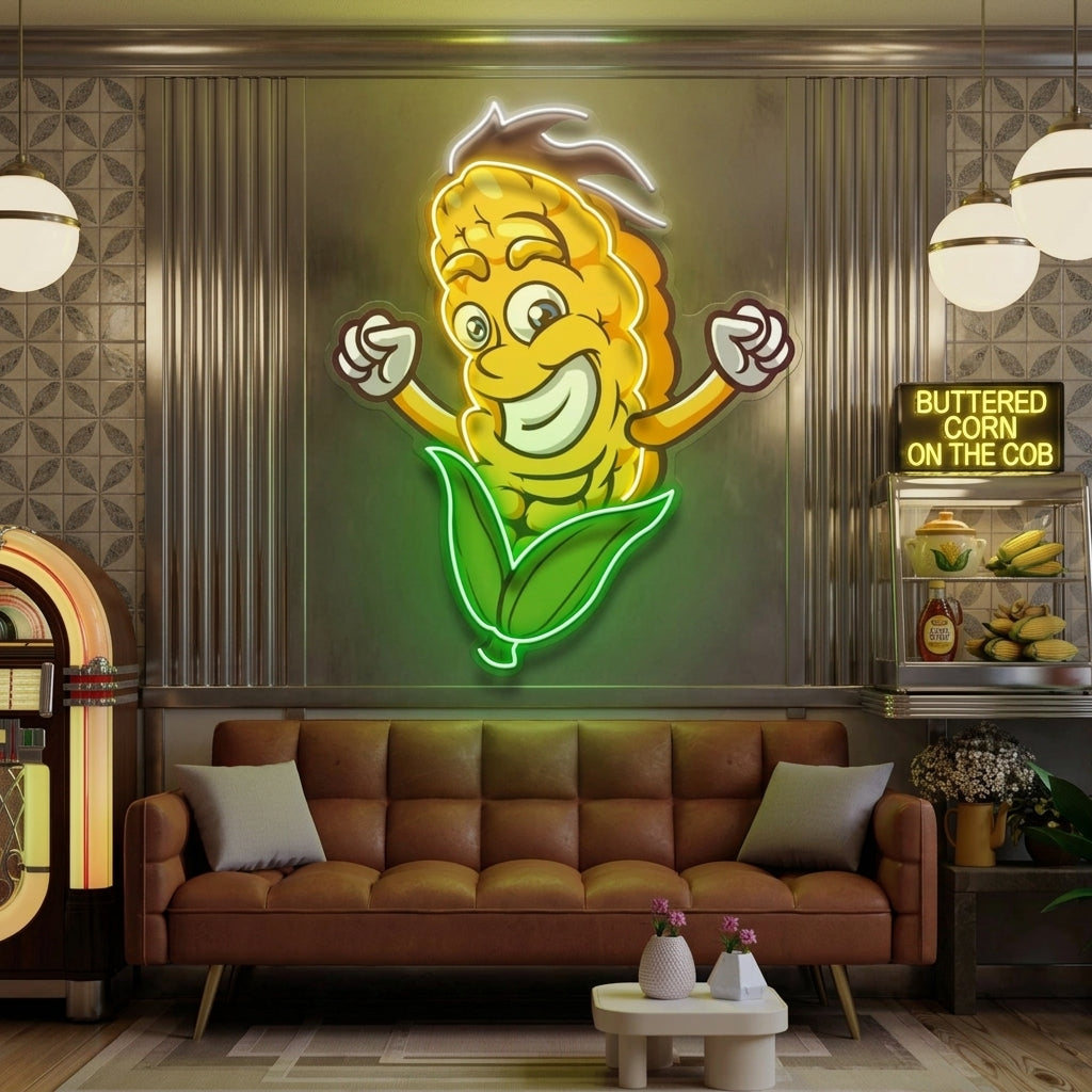 Happy Corn LED Neon Sign Light Pop Art