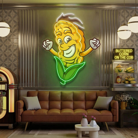 Happy Corn LED Neon Sign Light Pop Art