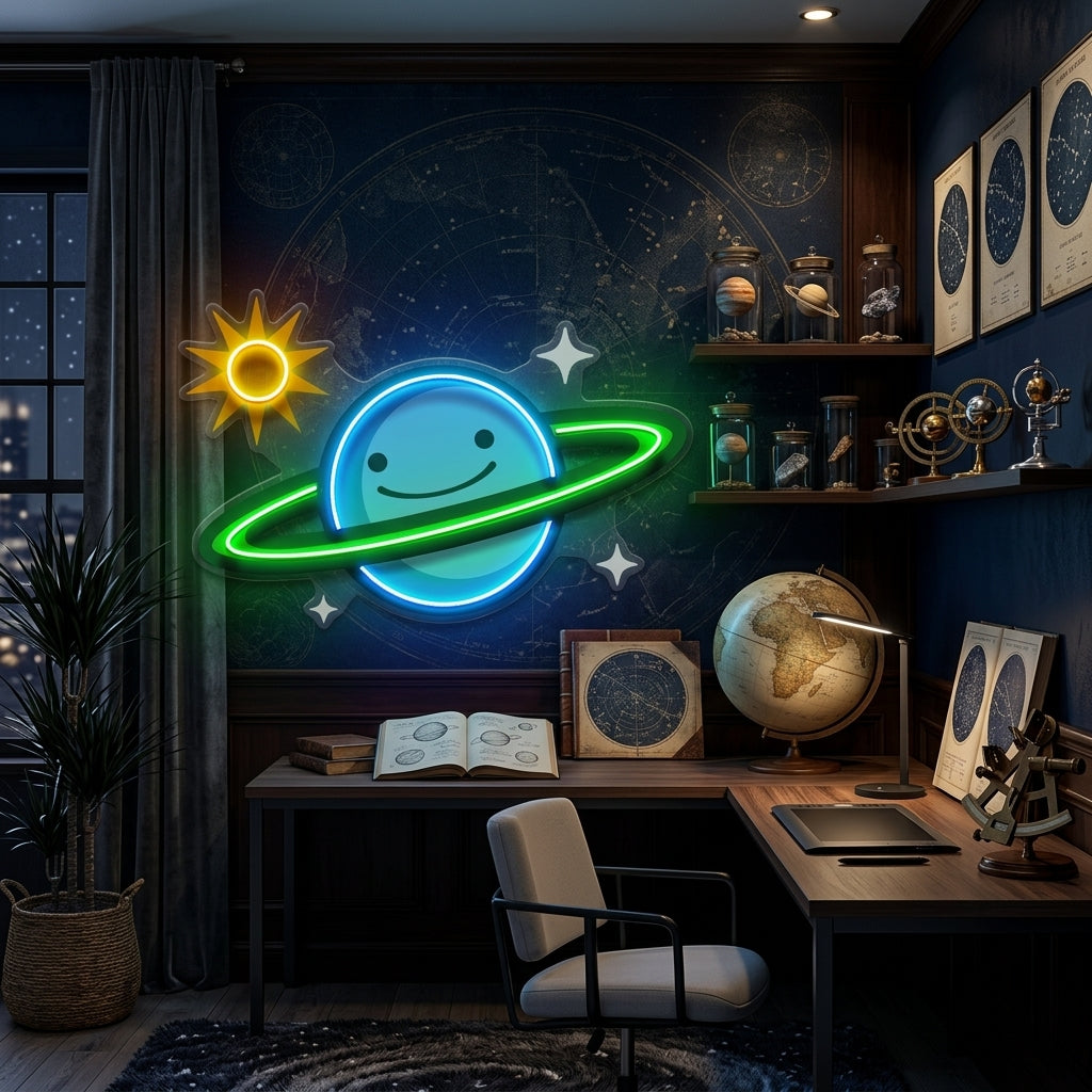 Happy Planet LED Neon Sign Light Pop Art