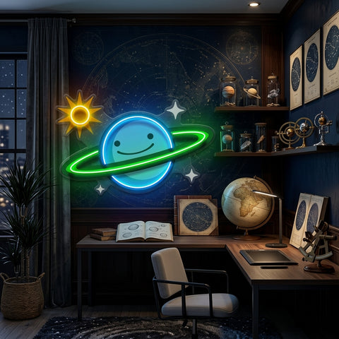 Happy Planet LED Neon Sign Light Pop Art