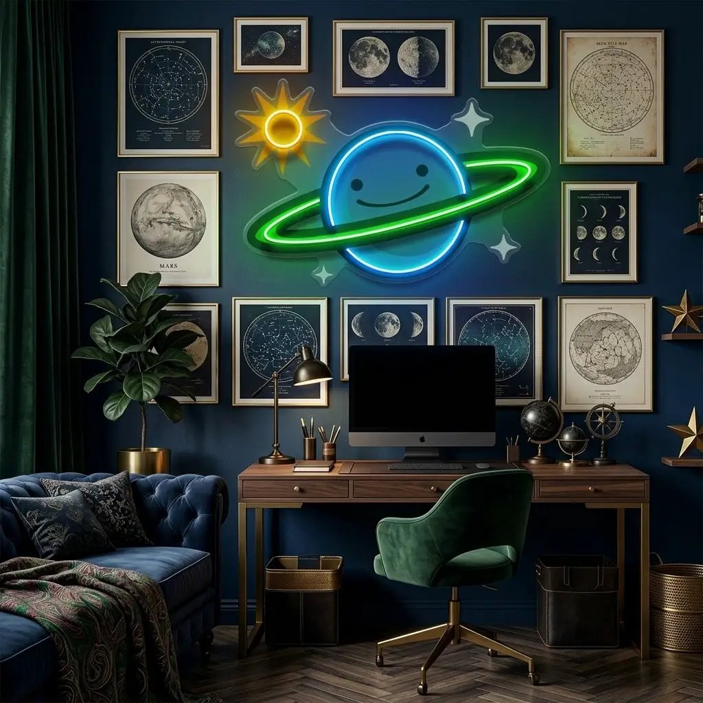 Happy Planet LED Neon Sign Light Pop Art