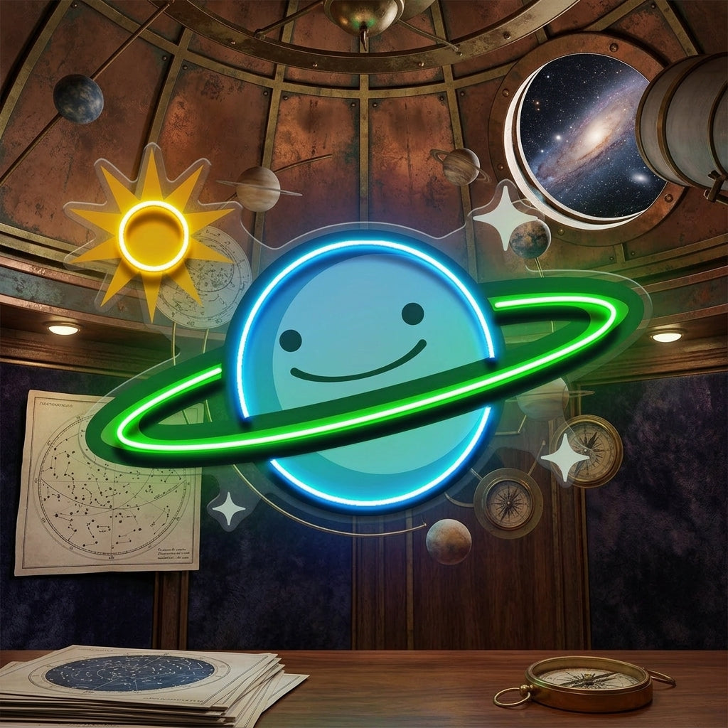 Happy Planet LED Neon Sign Light Pop Art