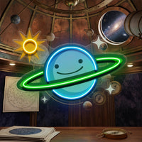 Happy Planet LED Neon Sign Light Pop Art