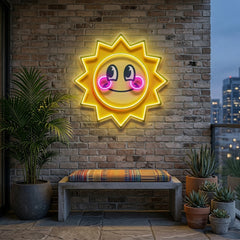 Happy Sun LED Neon Sign Light Pop Art