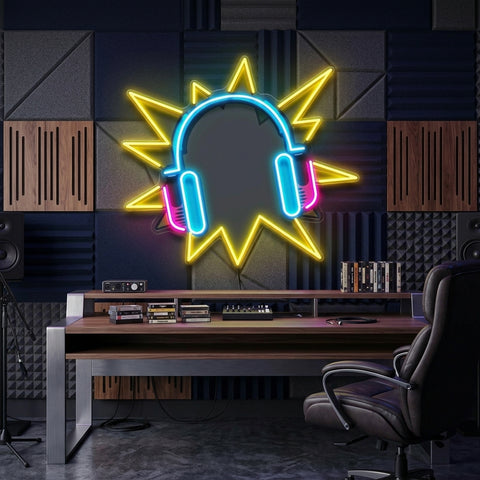 Headphone Pop Art LED Neon Sign Light Pop Art