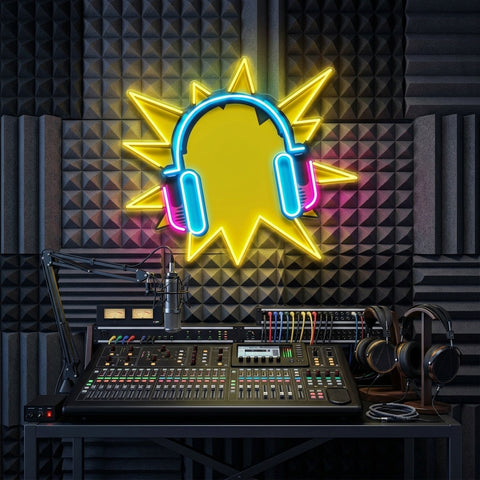 Headphone Pop Art LED Neon Sign Light Pop Art