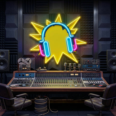 Headphone Pop Art LED Neon Sign Light Pop Art