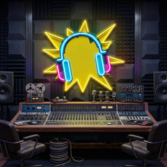 Headphone Pop Art LED Neon Sign Light Pop Art