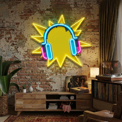 Headphone Pop Art LED Neon Sign Light Pop Art