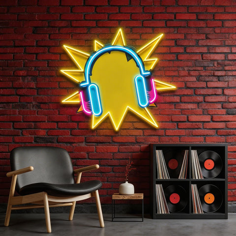 Headphone Pop Art LED Neon Sign Light Pop Art