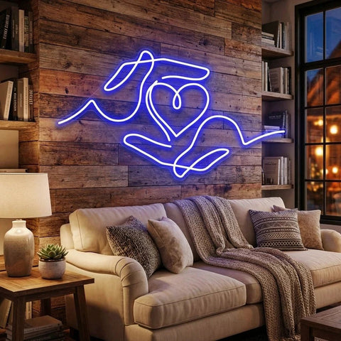 Heart Hand Led Neon Sign Light