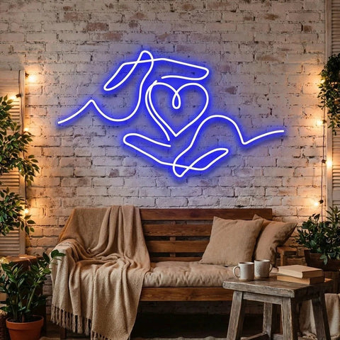 Heart Hand Led Neon Sign Light