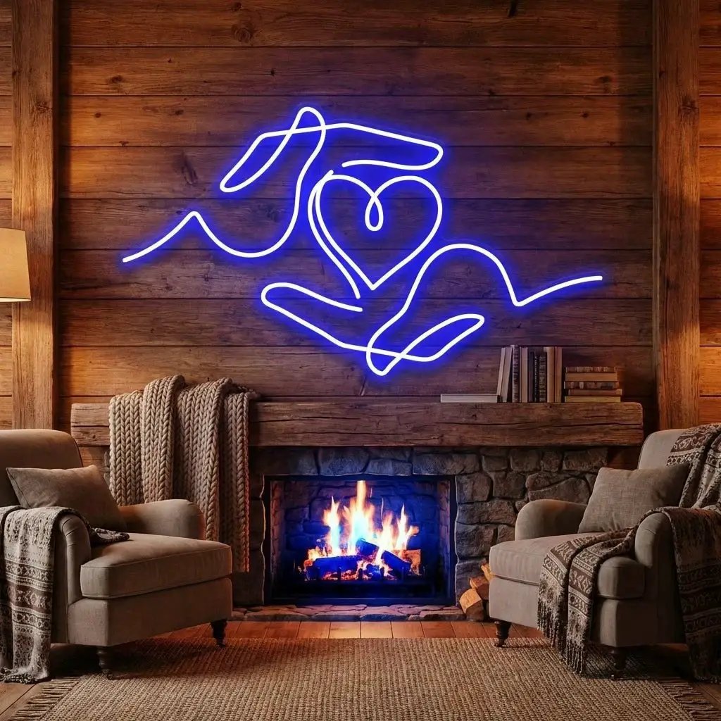 Heart Hand Led Neon Sign Light