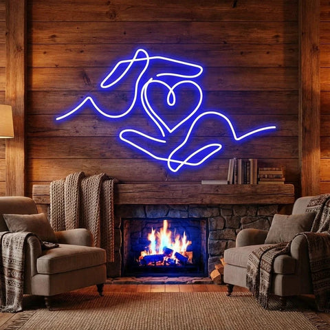 Heart Hand Led Neon Sign Light