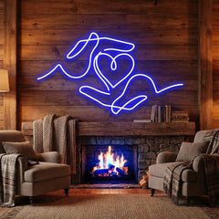 Heart Hand Led Neon Sign Light