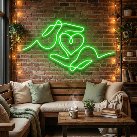 Heart Hand Led Neon Sign Light