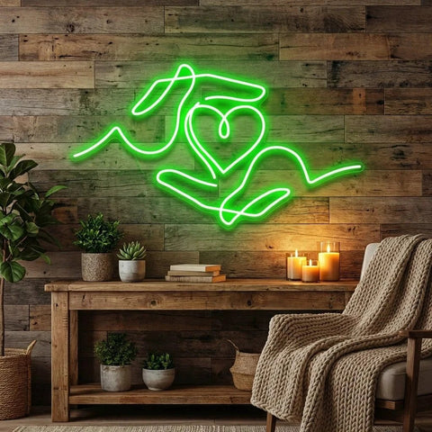 Heart Hand Led Neon Sign Light