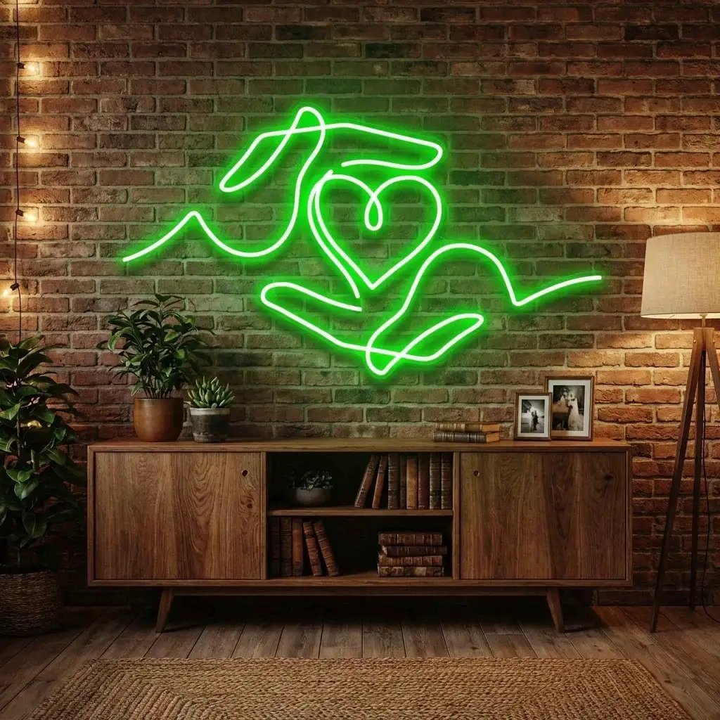 Heart Hand Led Neon Sign Light