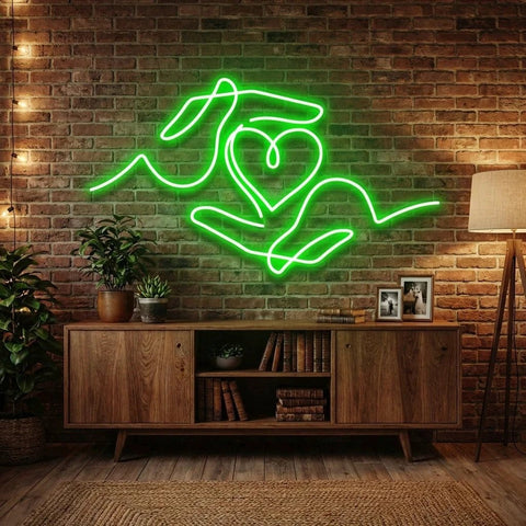 Heart Hand Led Neon Sign Light