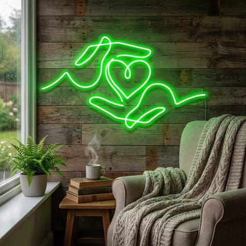 Heart Hand Led Neon Sign Light