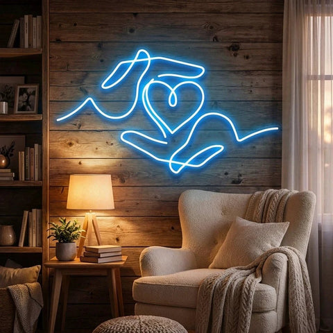 Heart Hand Led Neon Sign Light