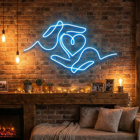 Heart Hand Led Neon Sign Light
