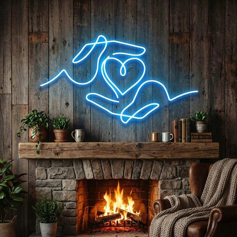 Heart Hand Led Neon Sign Light