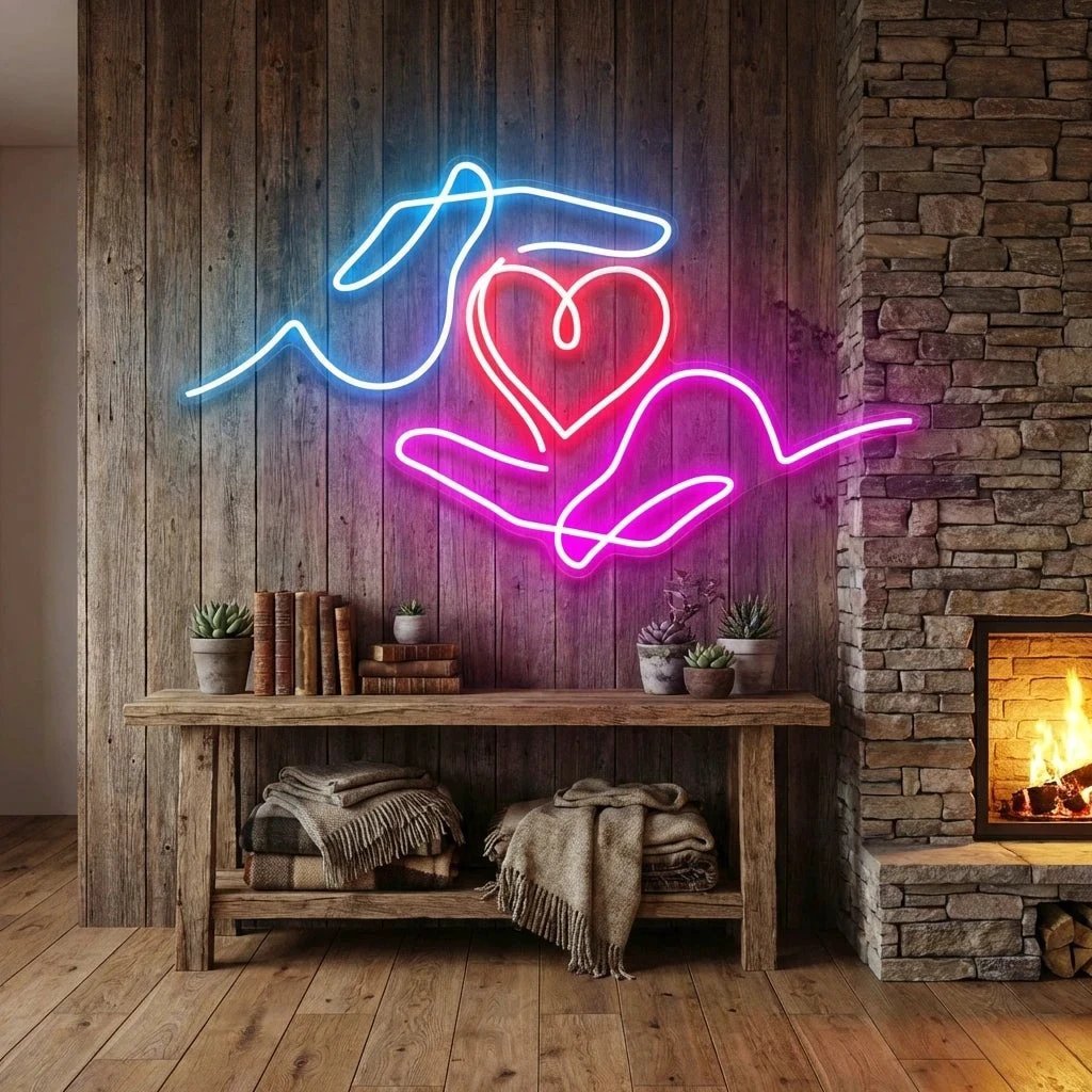 Heart Hand Led Neon Sign Light