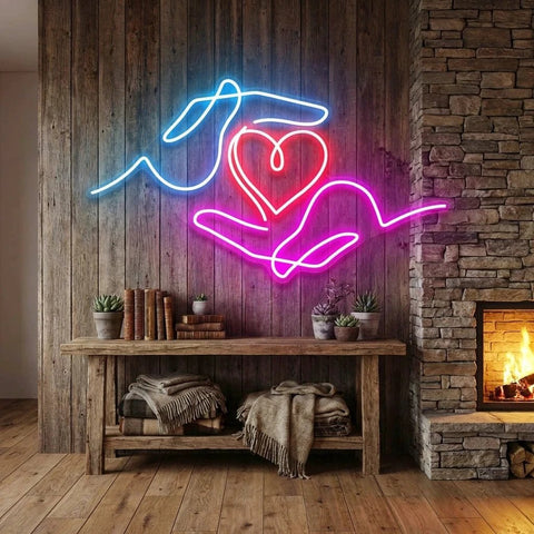 Heart Hand Led Neon Sign Light