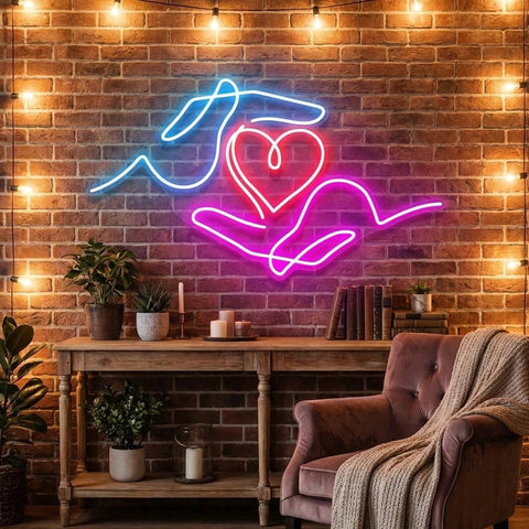 Heart Hand Led Neon Sign Light
