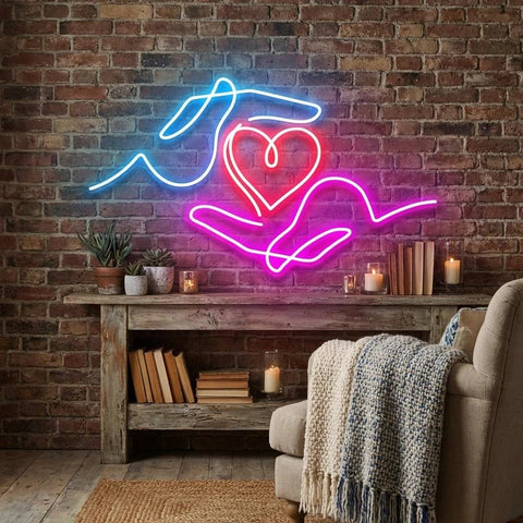 Heart Hand Led Neon Sign Light